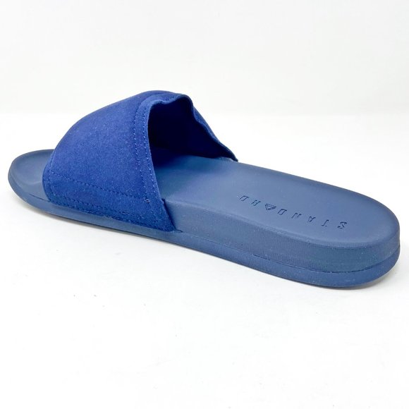 STNDRD Standard Los Angeles Monaco Suede Navy Blue Mens Slide Sandals - Picture 3 of 5
